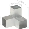 Online FinePRICE Tolppaliitin Y-muoto galvanoitu metalli 91x91mm