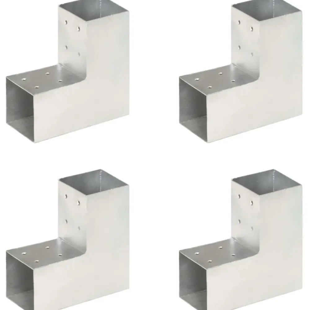 Hot FinePRICE Tolppaliittimet 4kpl L-muoto galvanoitu metalli 81x81mm