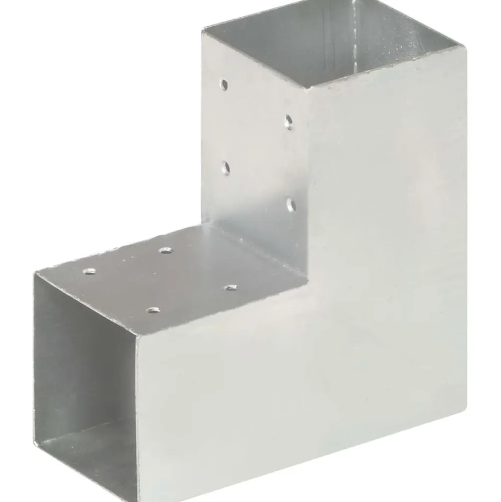 Outlet FinePRICE Tolppaliittimet 4kpl L-muoto galvanoitu metalli 91x91mm