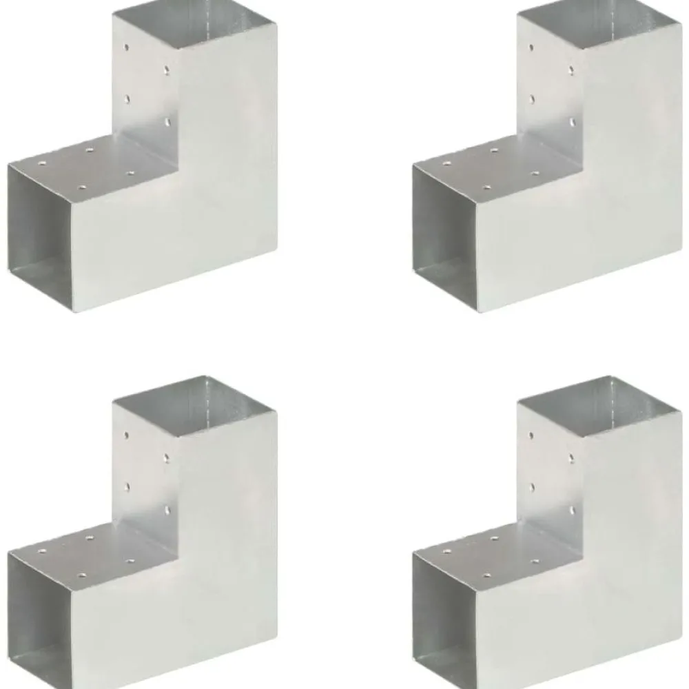 Outlet FinePRICE Tolppaliittimet 4kpl L-muoto galvanoitu metalli 91x91mm