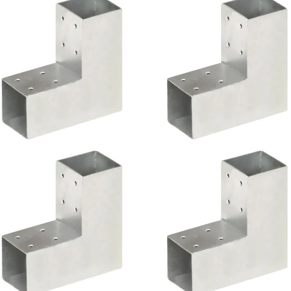 New FinePRICE Tolppaliittimet 4kpl L-muoto galvanoitu metalli 71x71mm