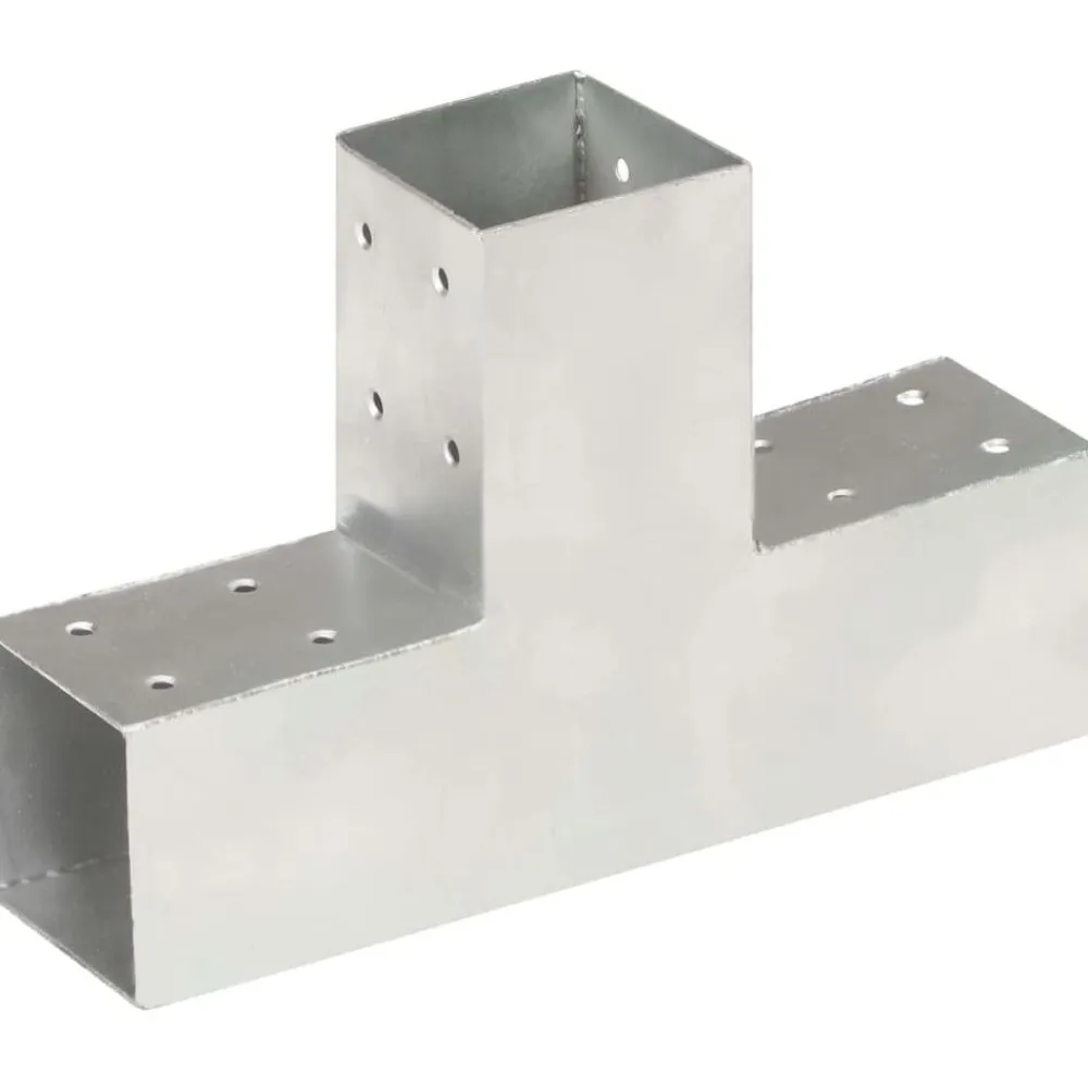 FinePRICE Tolppaliittimet 4kpl T-muoto galvanoitu metalli 71x71mm
