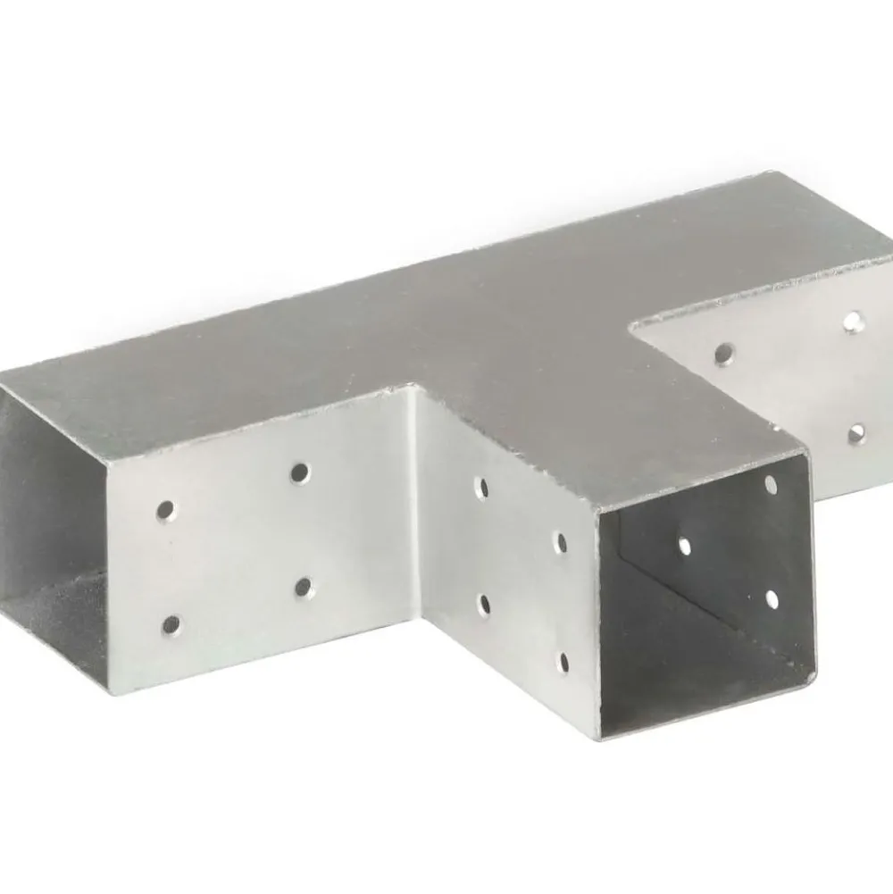FinePRICE Tolppaliittimet 4kpl T-muoto galvanoitu metalli 71x71mm