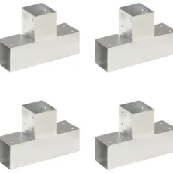 Discount FinePRICE Tolppaliittimet 4kpl T-muoto galvanoitu metalli 91x91mm