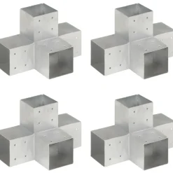Sale FinePRICE Tolppaliittimet 4kpl X-muoto galvanoitu metalli 101x101mm