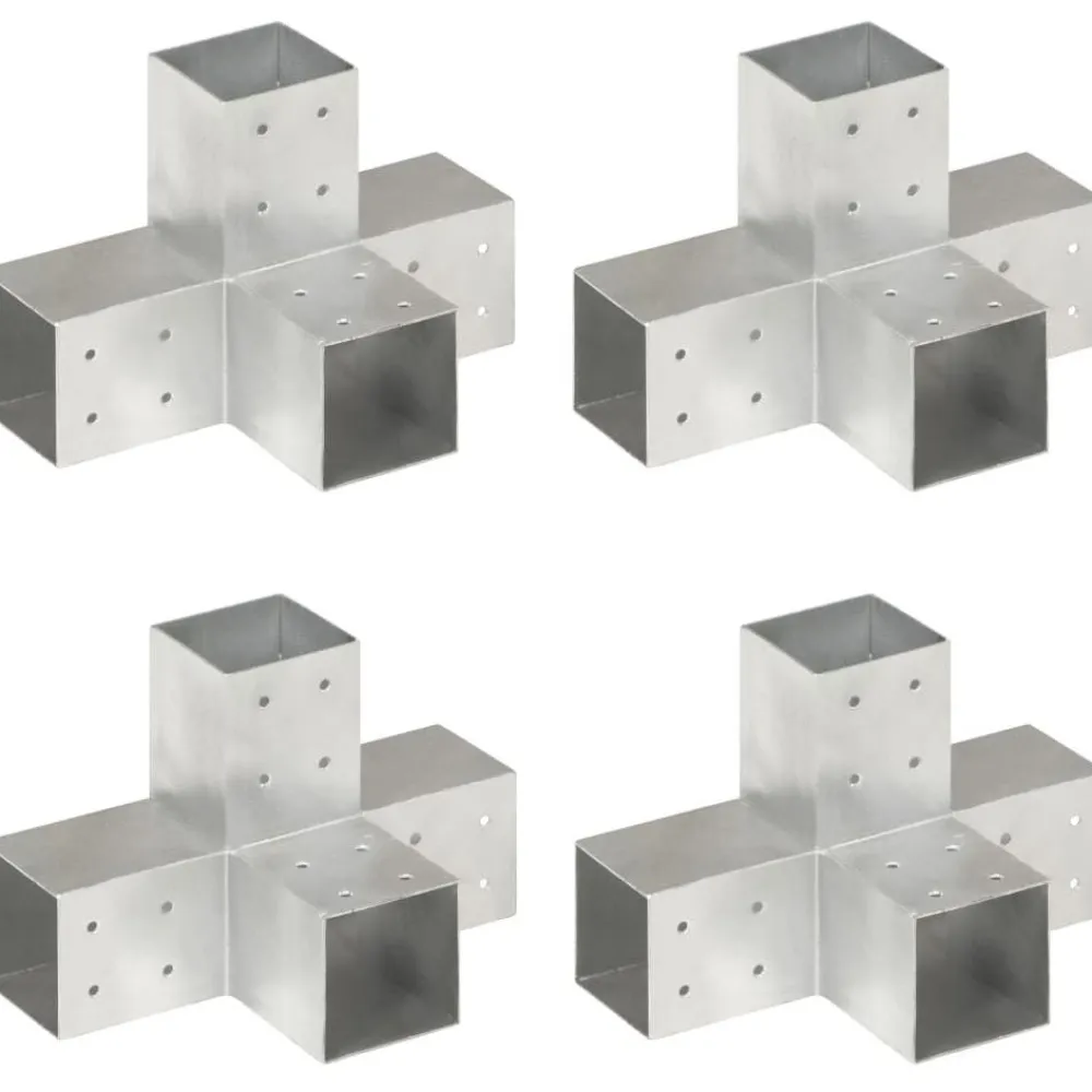 Online FinePRICE Tolppaliittimet 4kpl X-muoto galvanoitu metalli 81x81mm