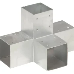 Outlet FinePRICE Tolppaliittimet 4kpl X-muoto galvanoitu metalli 91x91mm