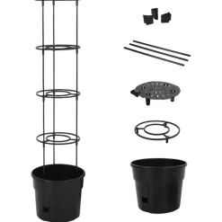 Online FinePRICE Tomaattiruukku antrasiitti Ø29,5x115 cm polypropeeni (52209)