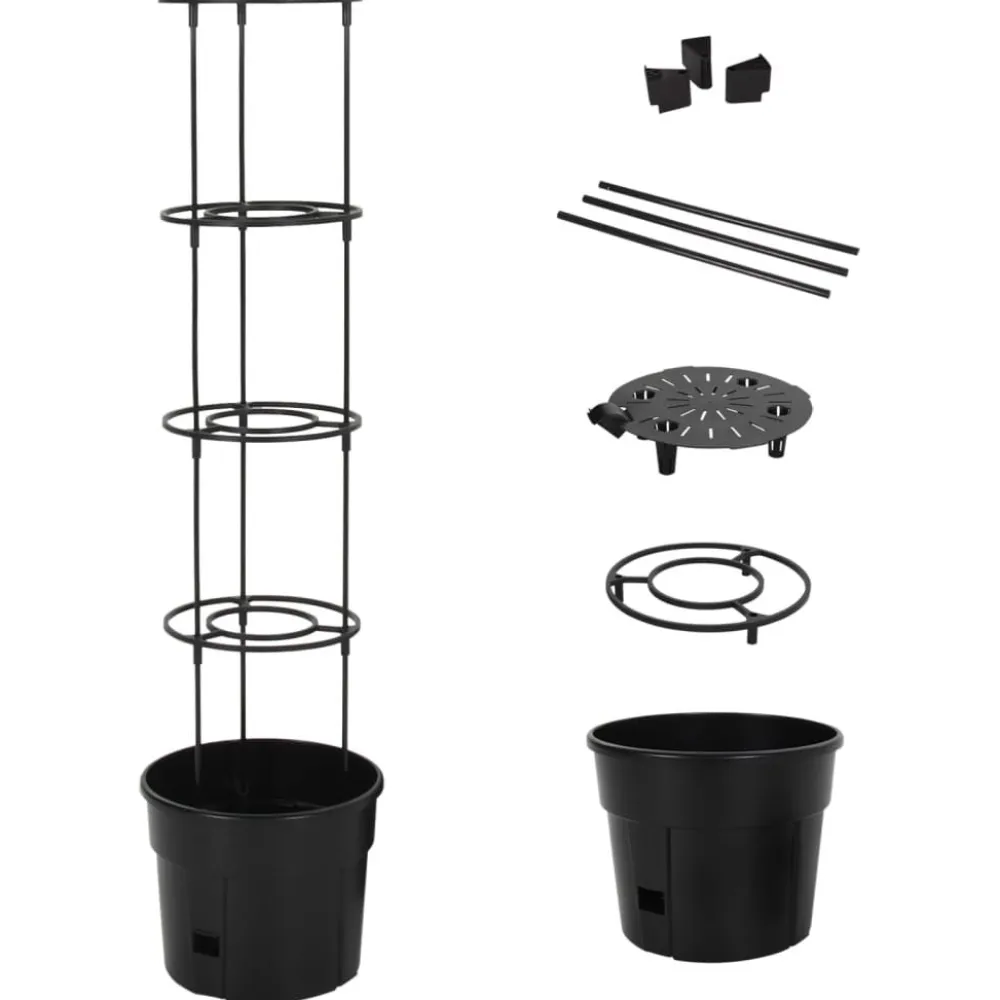 Online FinePRICE Tomaattiruukku antrasiitti Ø29,5x115 cm polypropeeni (52209)