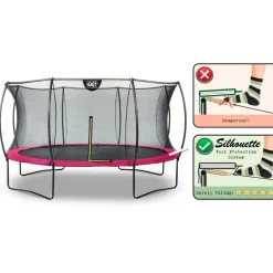 Online Exit Trampoliini Silhouette pyöreä sis. turvaverkko pinkki eri kokoja