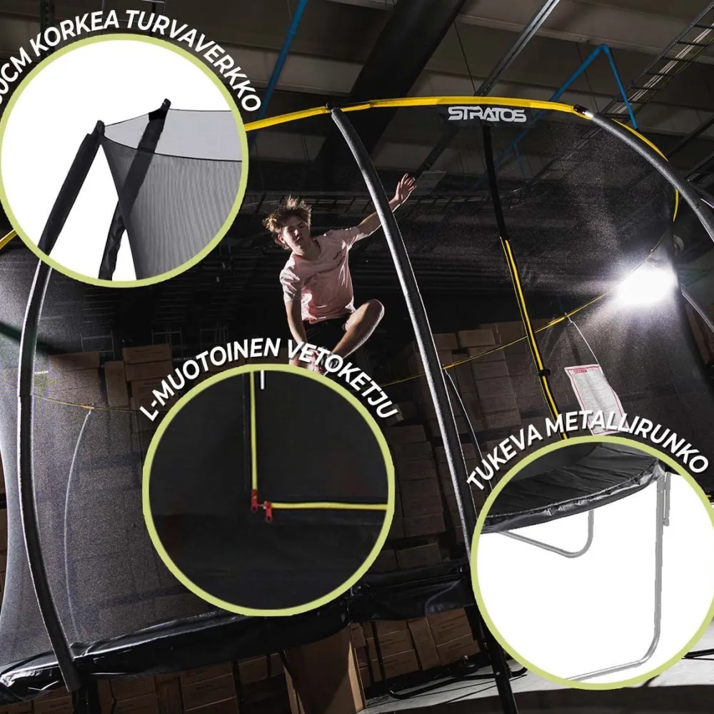Stratos Trampoliini Ø4.88m turvaverkolla