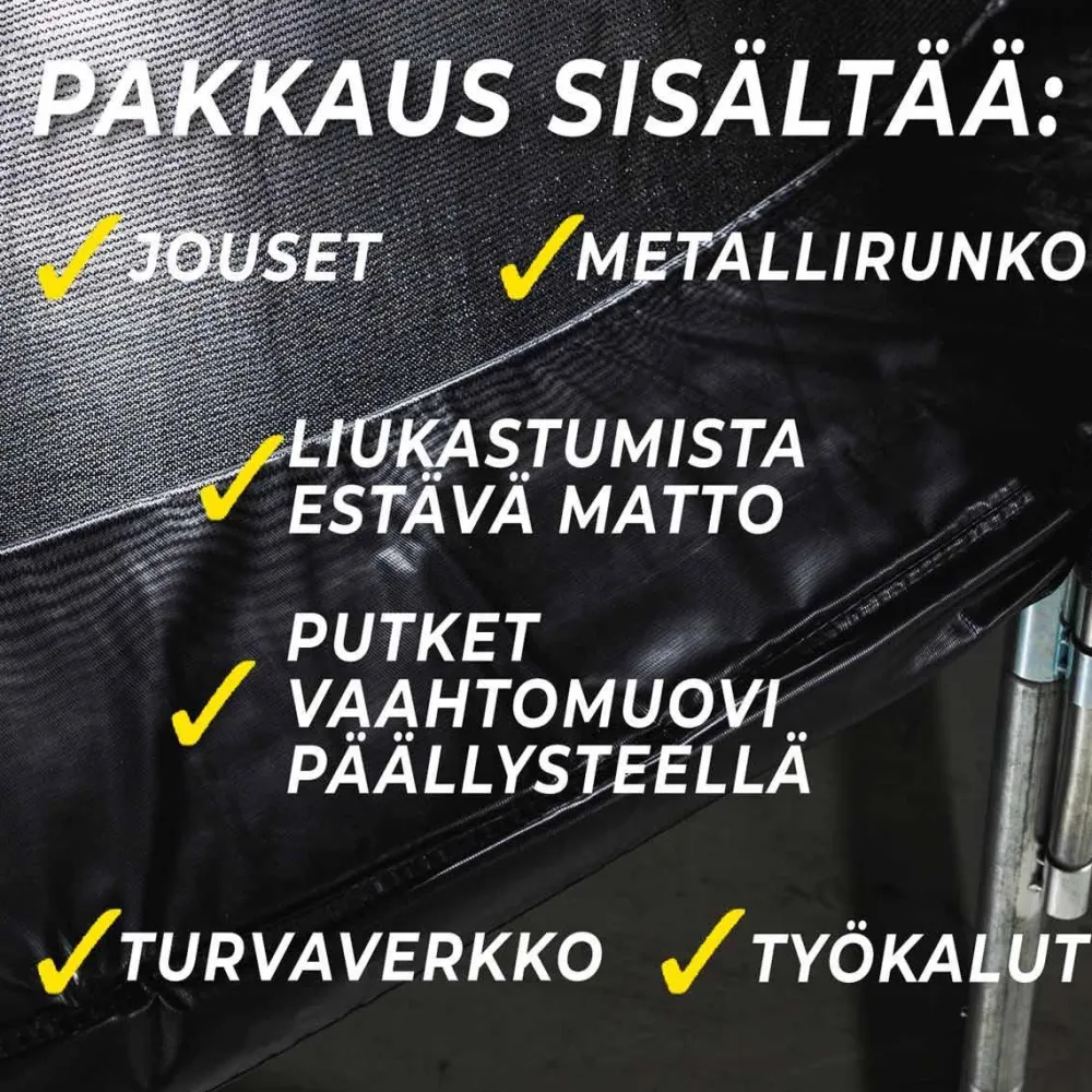 Stratos Trampoliini Ø4.88m turvaverkolla