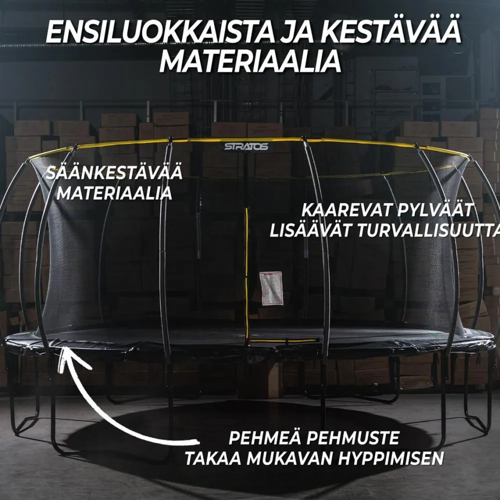 Stratos Trampoliini Ø4.88m turvaverkolla