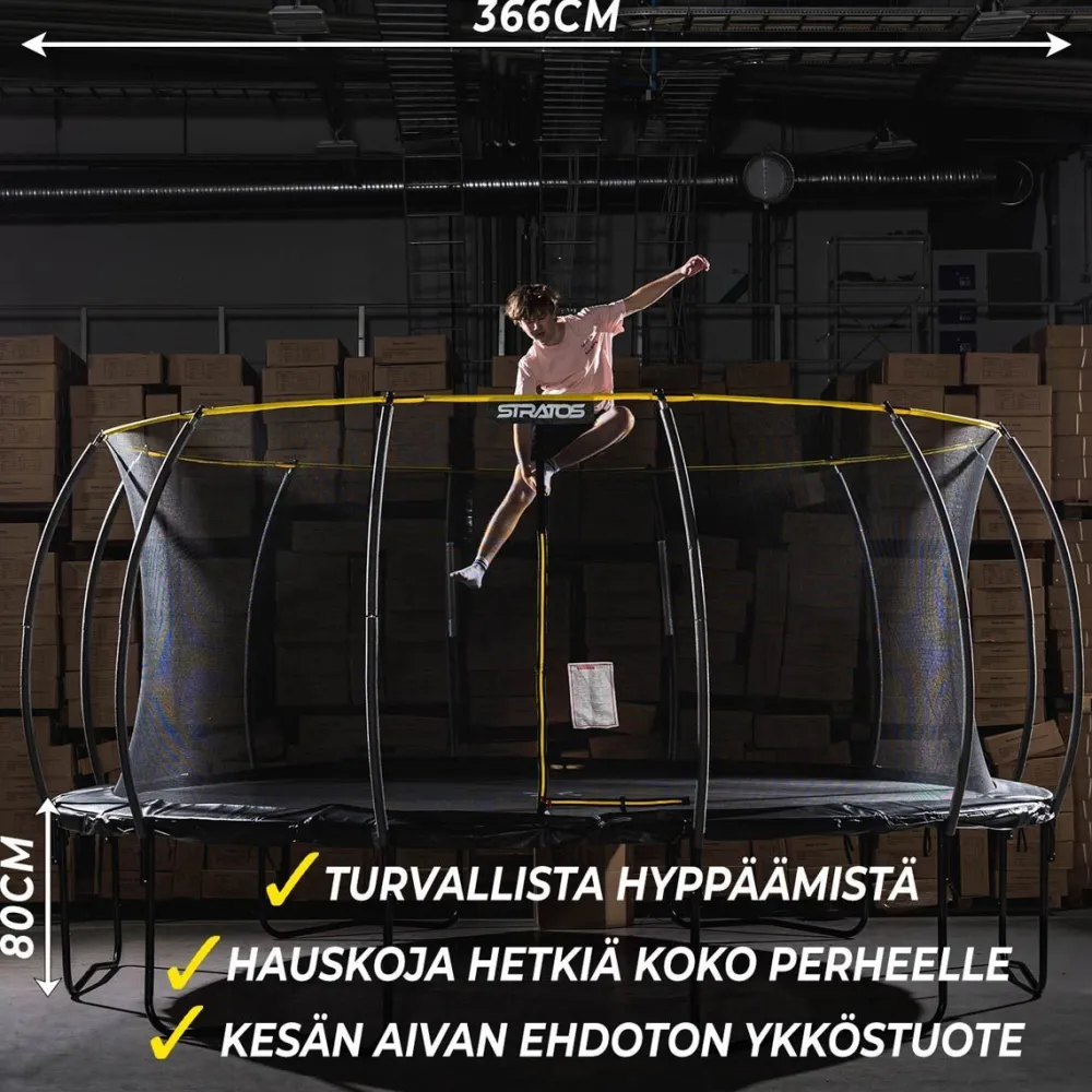 Stratos Trampoliini Ø3.66m turvaverkolla