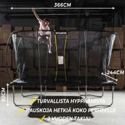 Clearance Stratos Trampoliini turvaverkolla suorakaide eri kokoja