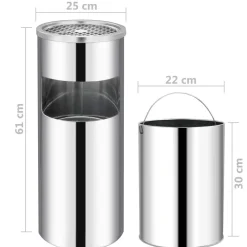 Clearance FinePRICE Tuhkakuppi/roskakori Hotel 30 l ruostumaton teräs