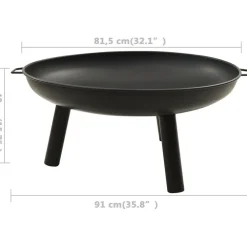 Online FinePRICE Tulimalja, ⌀58cm, teräs, eri värejä Musta
