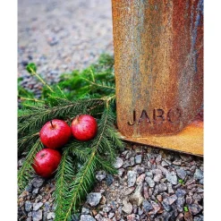 Clearance JABO Tulisija Triangel 64x64x54cm Corten-teräs, sis. alustan