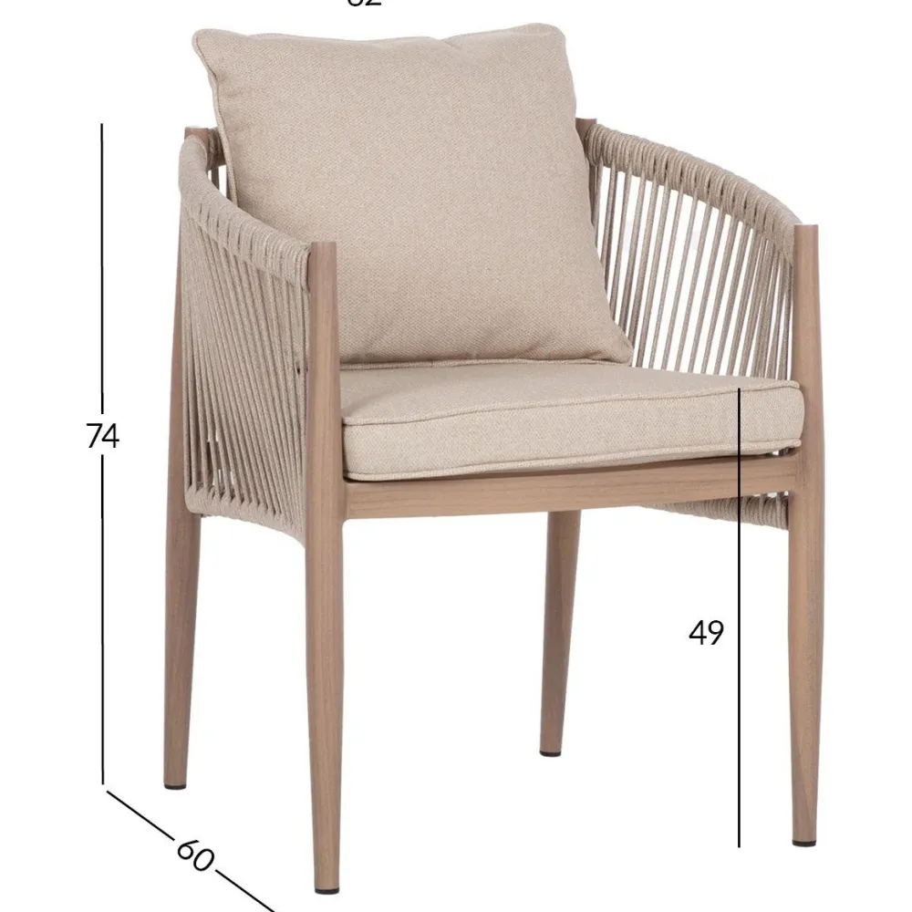 Clearance Home4you Tuoli MEDINA 62x60xK74 cm, beige