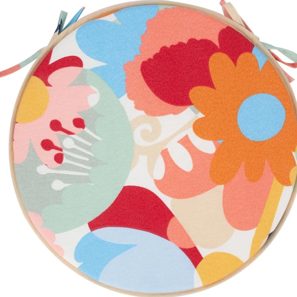 Outlet Home4you Tuolin pehmuste NORDIC kukkakuosi Ø38x2,5 cm, monivärinen