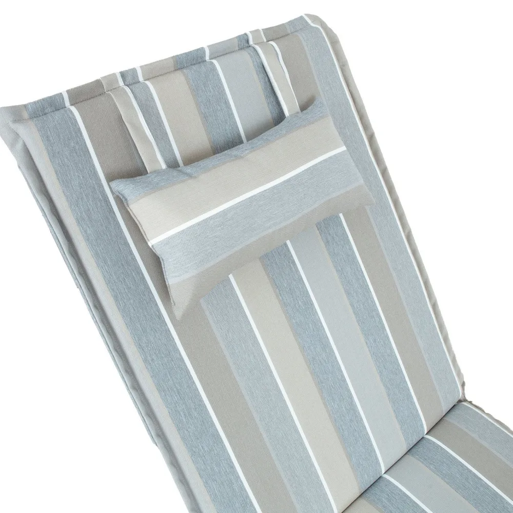 Home4you Tuolin pehmuste WICKER 55x195x3 cm, harmaa/beige, raidallinen