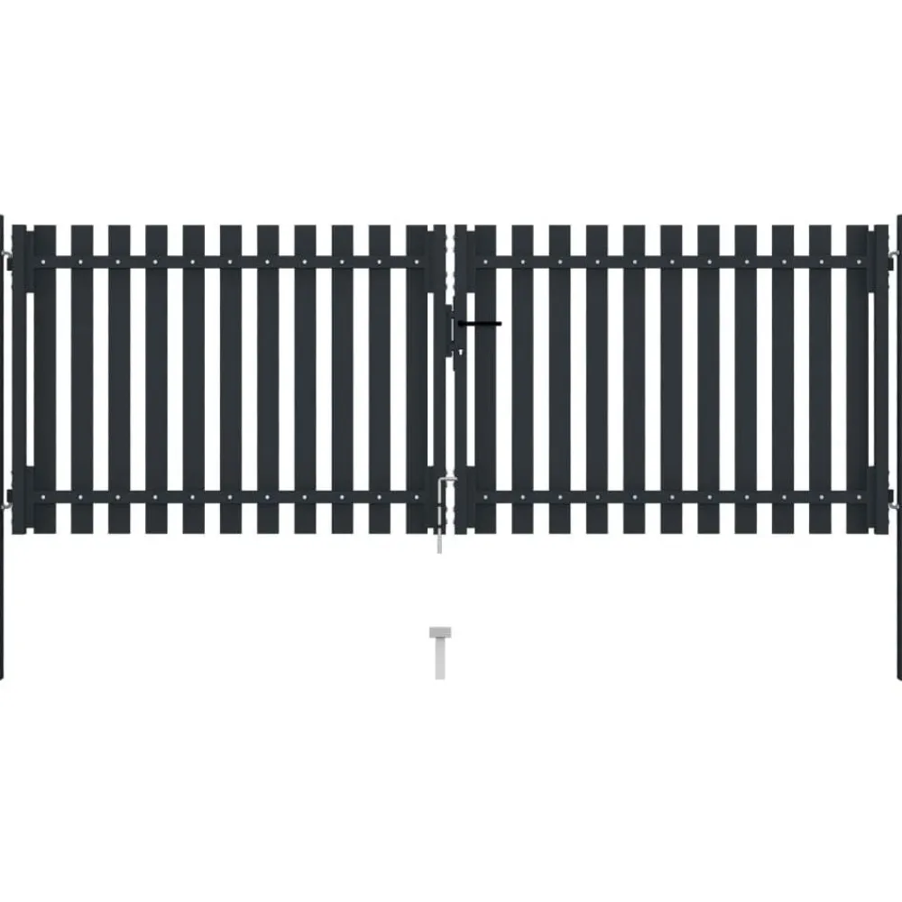Outlet FinePRICE Tuplaovi pihaportti teräs 306x150 cm antrasiitti
