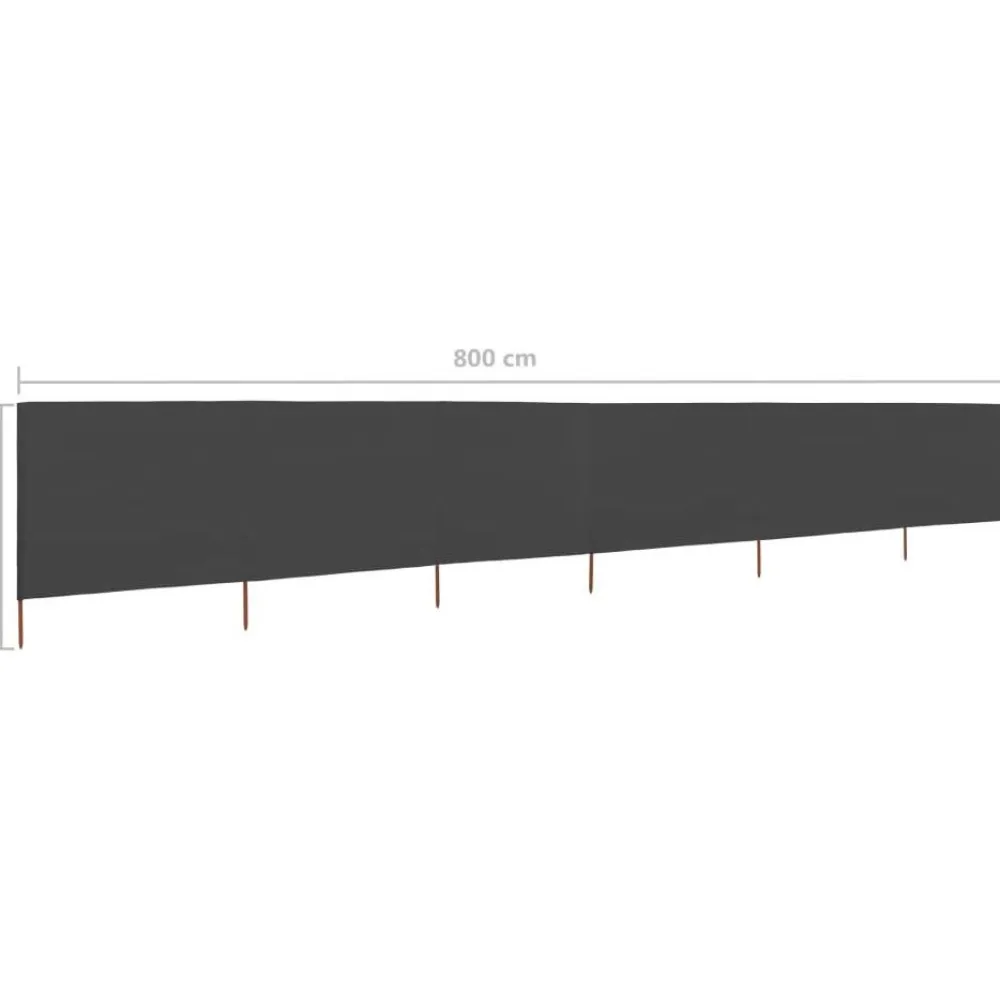 Hot FinePRICE Tuulensuojakangas 6 paneelilla 800x80 cm musta