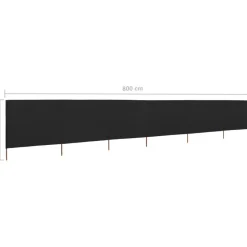 Hot FinePRICE Tuulensuojakangas 6 paneelilla 800x80 cm musta