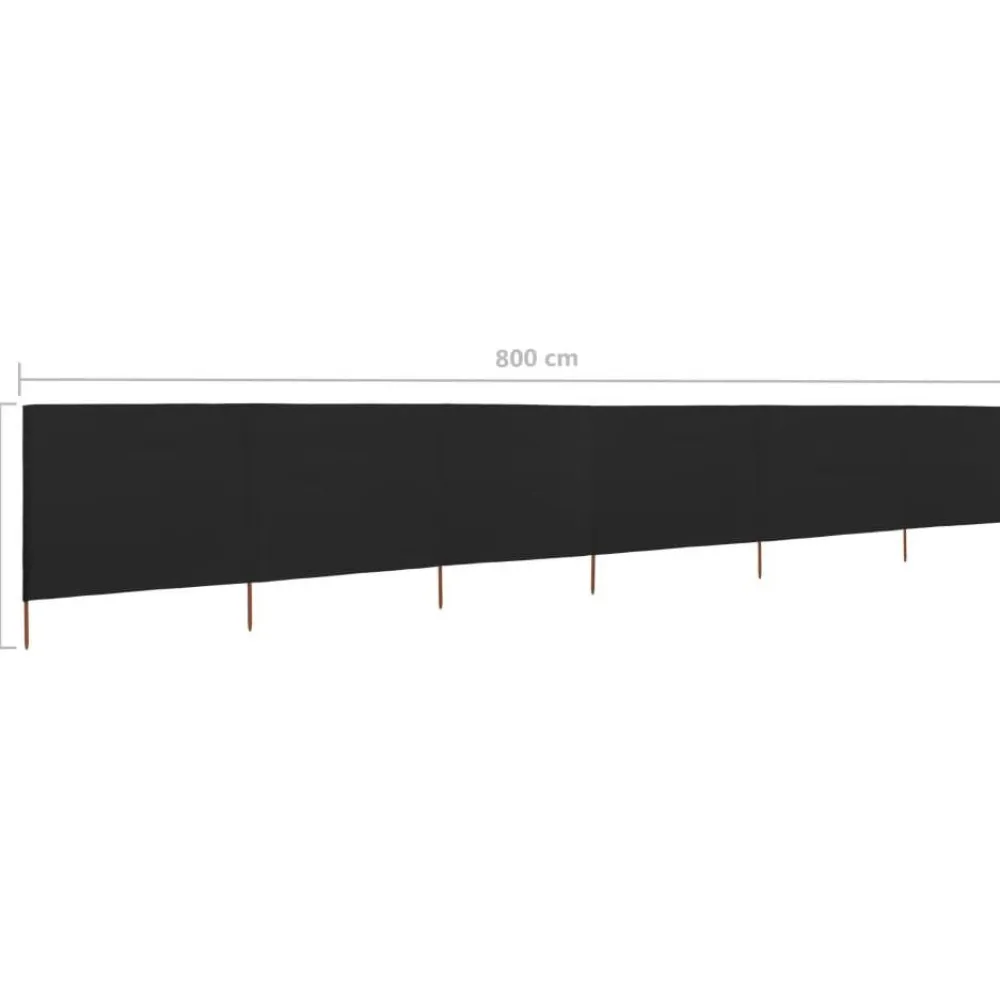 Hot FinePRICE Tuulensuojakangas 6 paneelilla 800x80 cm musta