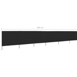 Hot FinePRICE Tuulensuojakangas 6 paneelilla 800x80 cm musta