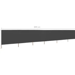 Hot FinePRICE Tuulensuojakangas 6 paneelilla 800x80 cm musta