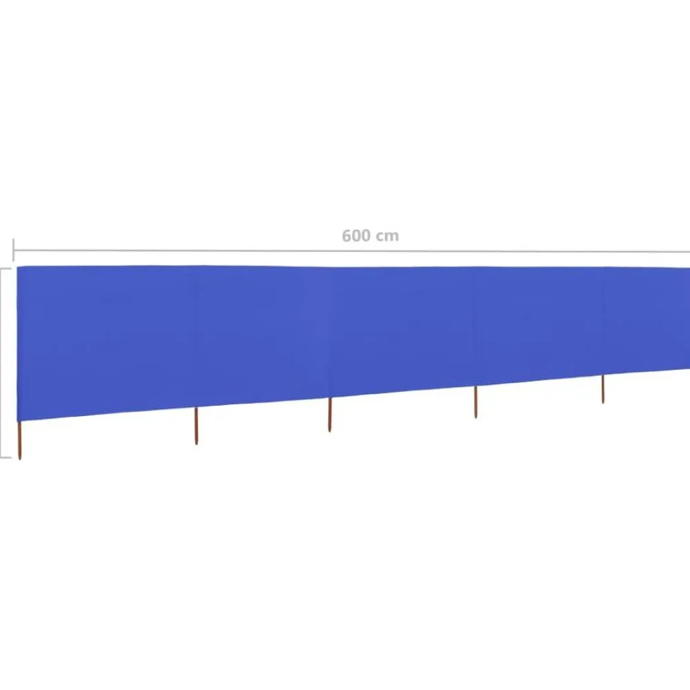 Outlet FinePRICE Tuulensuojakangas 5 paneelilla 600x80 cm taivaansininen