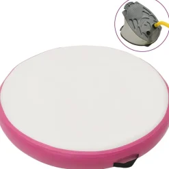 Hot FinePRICE Täytettävä voimistelumatto pumpulla 100x100x10 cm PVC pinkki