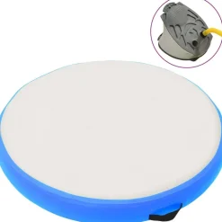 FinePRICE Täytettävä voimistelumatto pumpulla 100x100x20cm PVC sininen