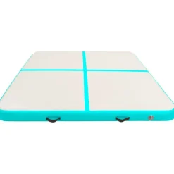 FinePRICE Täytettävä voimistelumatto pumpulla 200x200x10 cm PVC vihreä