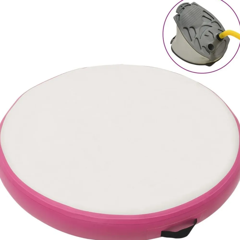 Discount FinePRICE Täytettävä voimistelumatto pumpulla 100x100x15 cm PVC pinkki
