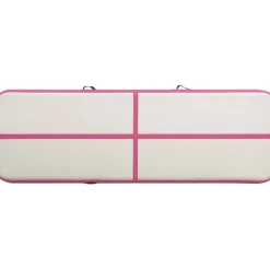 Clearance FinePRICE Täytettävä voimistelumatto pumpulla 400x100x15 cm PVC pinkki