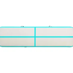 New FinePRICE Täytettävä voimistelumatto pumpulla 600x100x15 cm PVC vihreä
