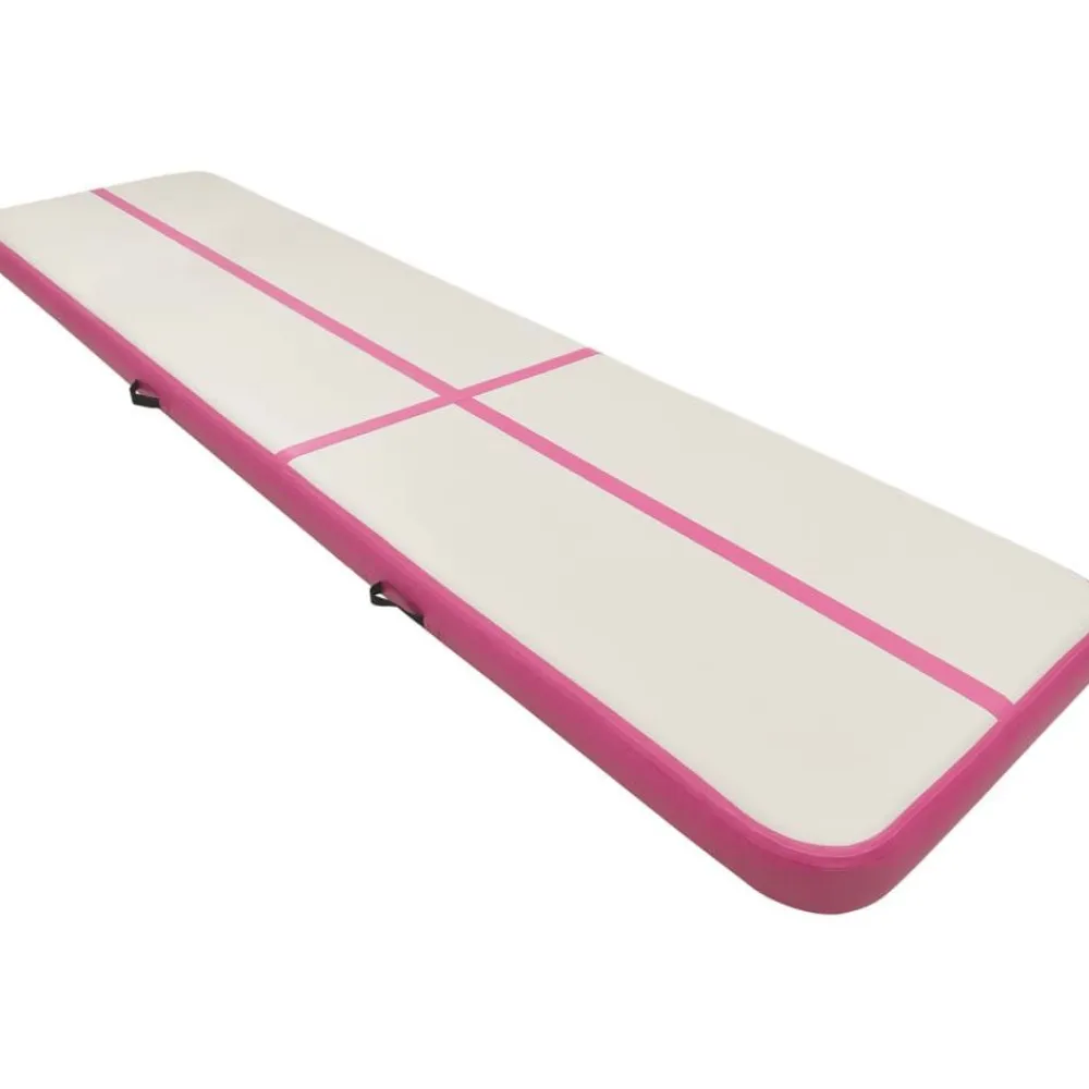 New FinePRICE Täytettävä voimistelumatto pumpulla 800x100x15 cm PVC pinkki