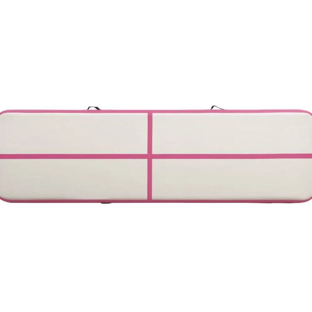 New FinePRICE Täytettävä voimistelumatto pumpulla 800x100x15 cm PVC pinkki