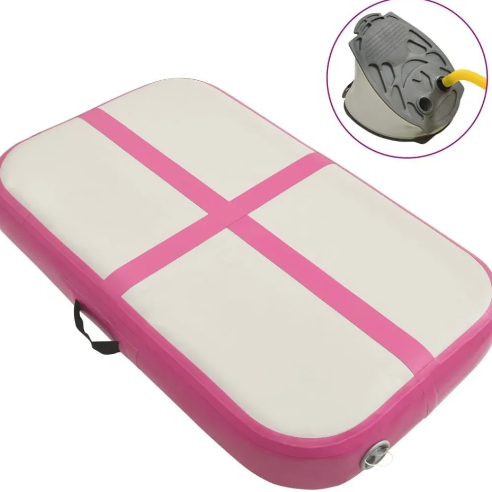 Sale FinePRICE Täytettävä voimistelumatto pumpulla 60x100x10 cm PVC pinkki