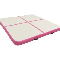 New FinePRICE Täytettävä voimistelumatto pumpulla 200x200x15 cm PVC pinkki