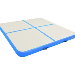 FinePRICE Täytettävä voimistelumatto pumpulla 200x200x15cm PVC sininen