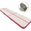Online FinePRICE Täytettävä voimistelumatto pumpulla 600x100x20 cm PVC pinkki