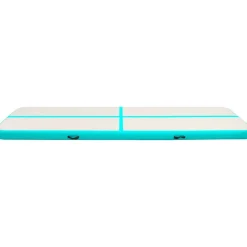 FinePRICE Täytettävä voimistelumatto pumpulla 600x100x20 cm PVC vihreä