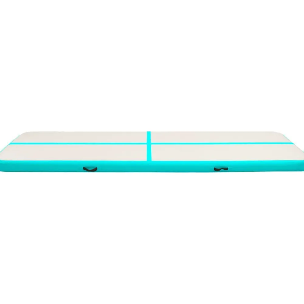 FinePRICE Täytettävä voimistelumatto pumpulla 600x100x20 cm PVC vihreä