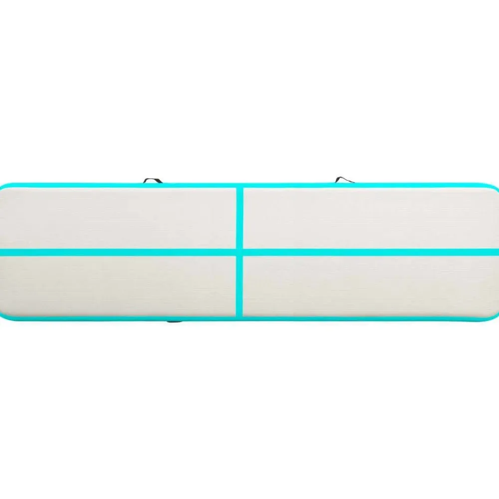 FinePRICE Täytettävä voimistelumatto pumpulla 600x100x20 cm PVC vihreä