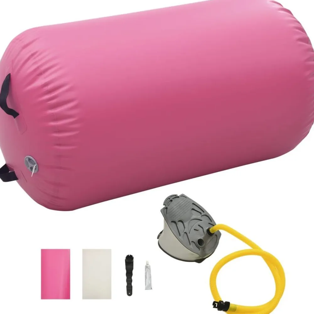 Clearance FinePRICE Täytettävä voimistelurulla pumpulla 100x60 cm PVC pinkki