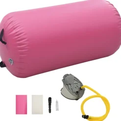 Discount FinePRICE Täytettävä voimistelurulla pumpulla 120x75 cm PVC pinkki