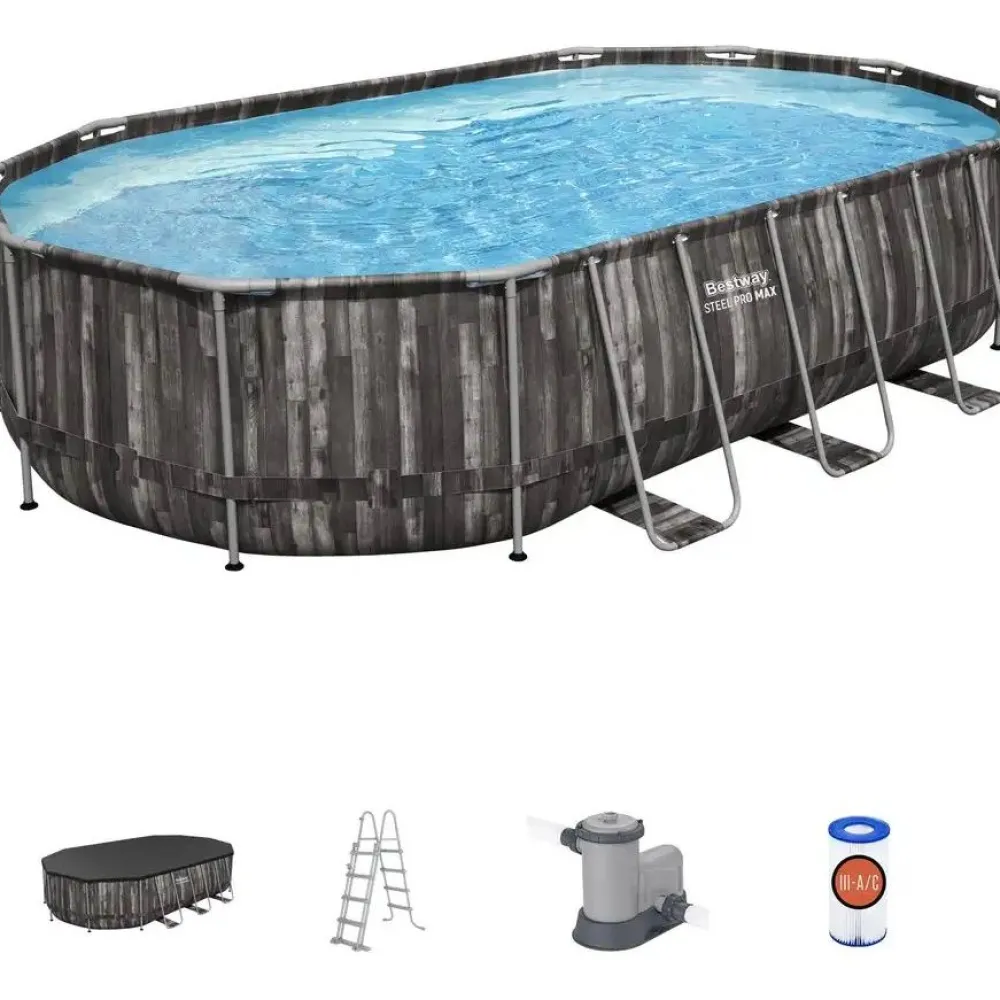 Clearance Bestway Uima-allassetti Steel Pro MAX, 610x366x122cm, ovaali